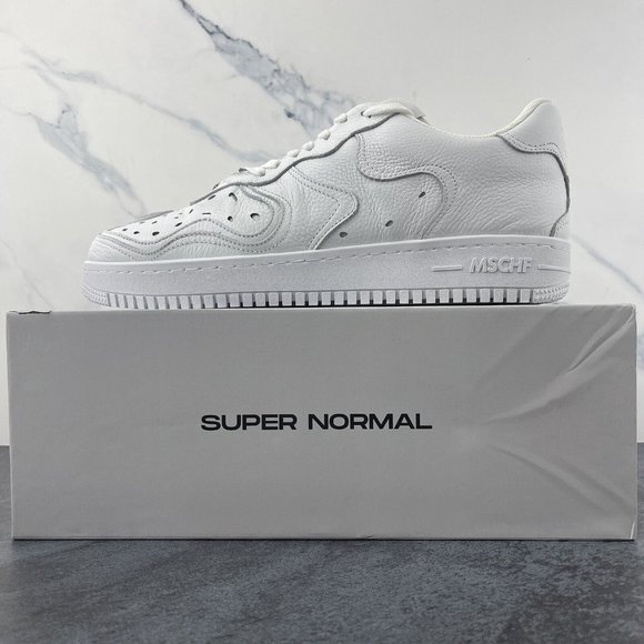 MSCHF Super Normal Size 11 Mens Coke White Triple Rare AF1 Air Force 1 Type NWB - Picture 2 of 12